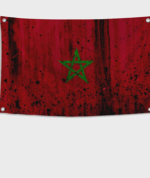 Marokkaanse Vlag - Polyester Decoratie met Ophangringen voor Binnen en Buiten