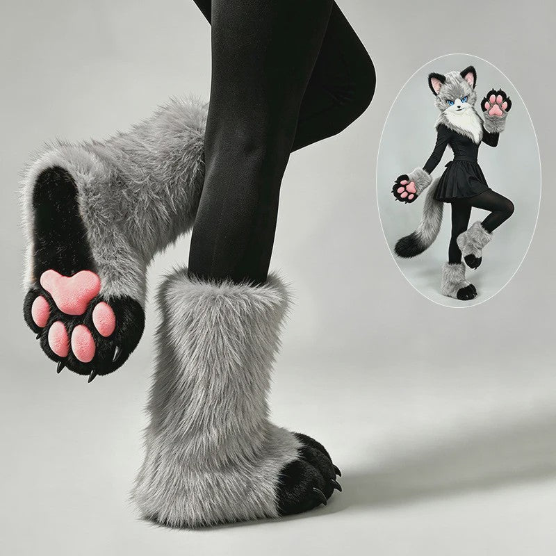 Pluche Poot Laarsjes - Cosplay & Fursuit Kattenpoot Schoenen