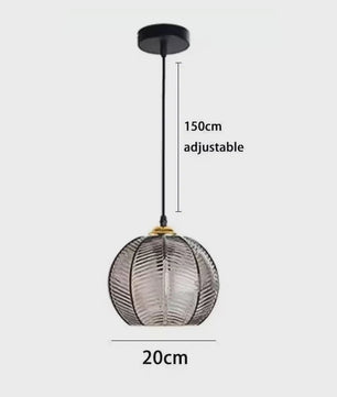 Nordic Vintage Glazen Hanglamp E27 - Verstelbaar - Stijlvol voor Keuken & Eettafel