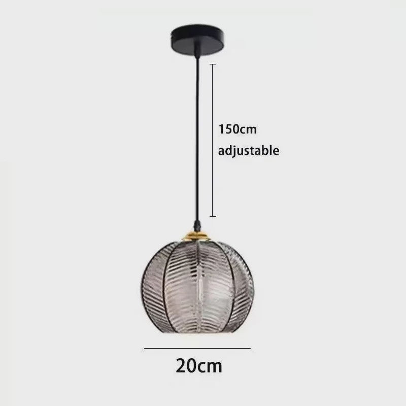 Nordic Vintage Glazen Hanglamp E27 - Verstelbaar - Stijlvol voor Keuken & Eettafel