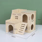Houten Hamster Villa: Speelhuis met Klimplatform en Verhoogd Platform - Duurzaam Knaagdier Accessoire