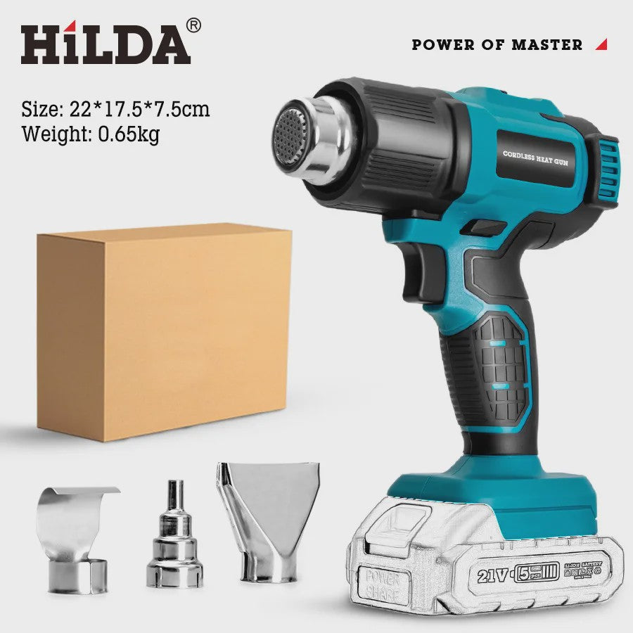 HILDA Accu Hittepistool 21V met Nozzles - Verf Verwijderen, Krimpen, Lassen