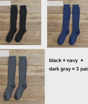 6 Paar Heren Kniehoge Thermosokken - Warm & Dik - Compressie - Maat 38-44