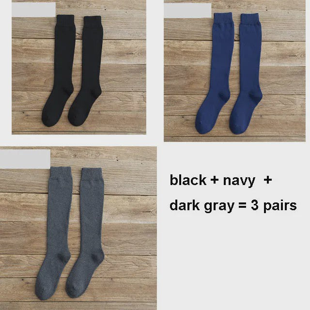 6 Paar Heren Kniehoge Thermosokken - Warm & Dik - Compressie - Maat 38-44
