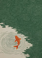 Japanse Zen Wanddecoratie: Canvas Print met Koi Vissen, Kraanvogels en Watergolven