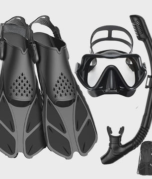 Compleet Snorkel Set voor Volwassenen: Panoramisch Anti-Condens Duikmasker, Droge Snorkel & Verstelbare Zwemvinnen
