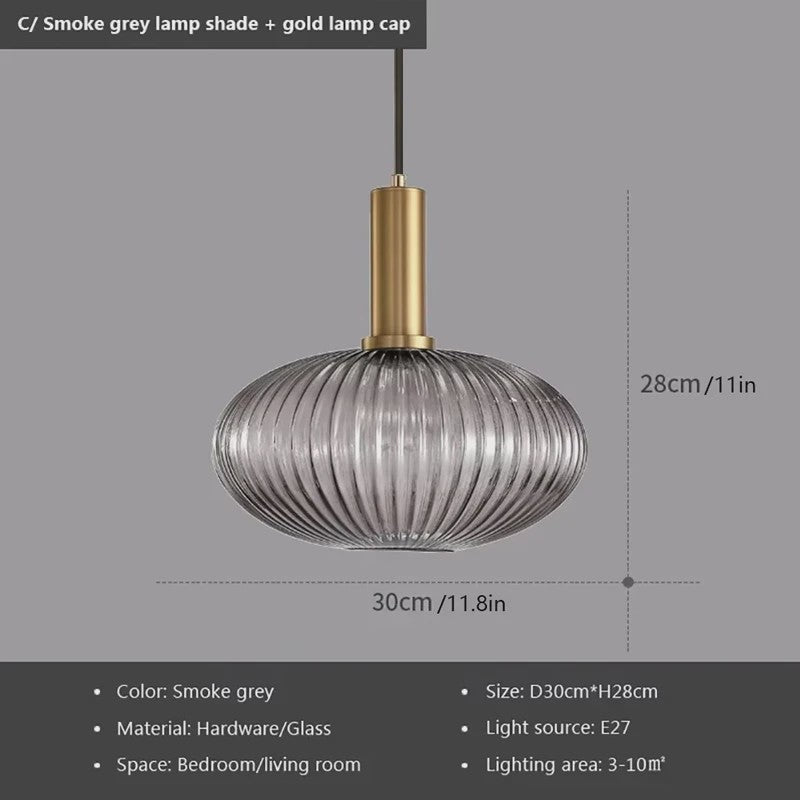 Glazen Hanglamp Smoke Grey E27 - Sfeervolle Verlichting voor Keuken, Eetkamer & Woonkamer