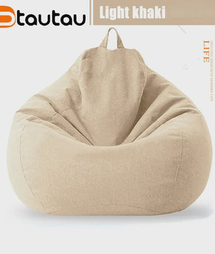 70cm Gevulde Beanbag Sofa van Katoen Linnen - Comfortabele Loungestoel voor Ontspanning