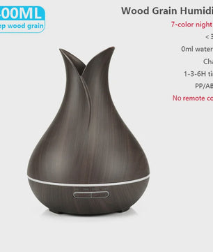 Aroma Diffuser met Houtnerf Design, 7 Kleuren LED en Afstandsbediening