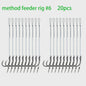 Method Feeder Rigs Set: 10/20 Stuks Haken met Gevlochten Lijn voor Feeder Vissen