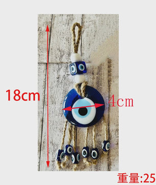 Blauw Turks Oog Hanger met Touw - Decoratie voor Auto, Muur & Huis