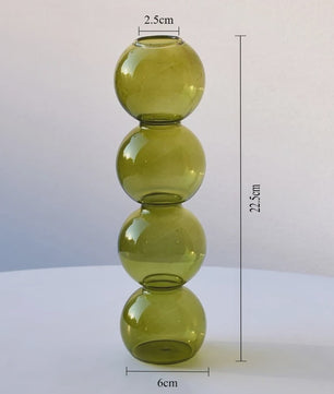 Nordic Kleurrijke Glazen Vaas - Bubble Design voor Hydroponische Planten & Bloemen