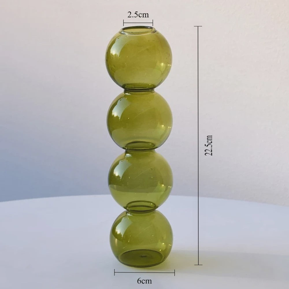 Nordic Kleurrijke Glazen Vaas - Bubble Design voor Hydroponische Planten & Bloemen