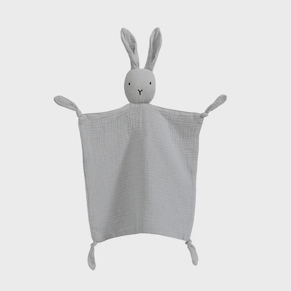 Zacht Muslin Baby Knuffeldoekje met Konijn - Comfort & Slaapmaatje voor Pasgeborenen