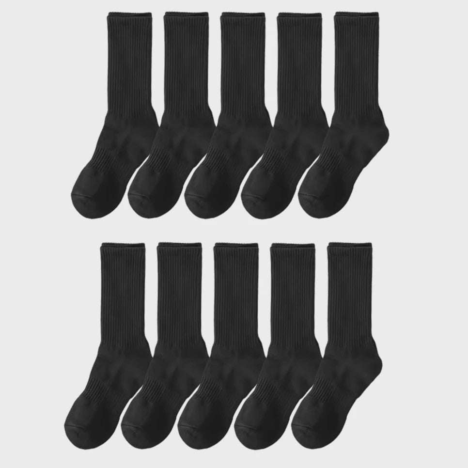 20 Paar Heren Katoenen Sportsokken - Klassiek Zwart/Wit, Ademend & Warm