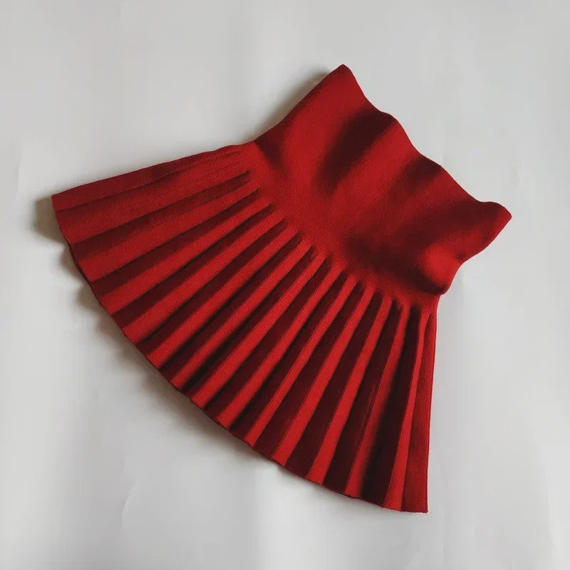 Meisjes Gebreide Plissé Rok - Kinderen 2-12 Jaar - Herfst Winter Stijl