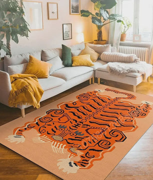 Bohemian Tibetaanse Tijger Vloerkleed - Antislip Decoratief Kleed voor Woonkamer & Slaapkamer