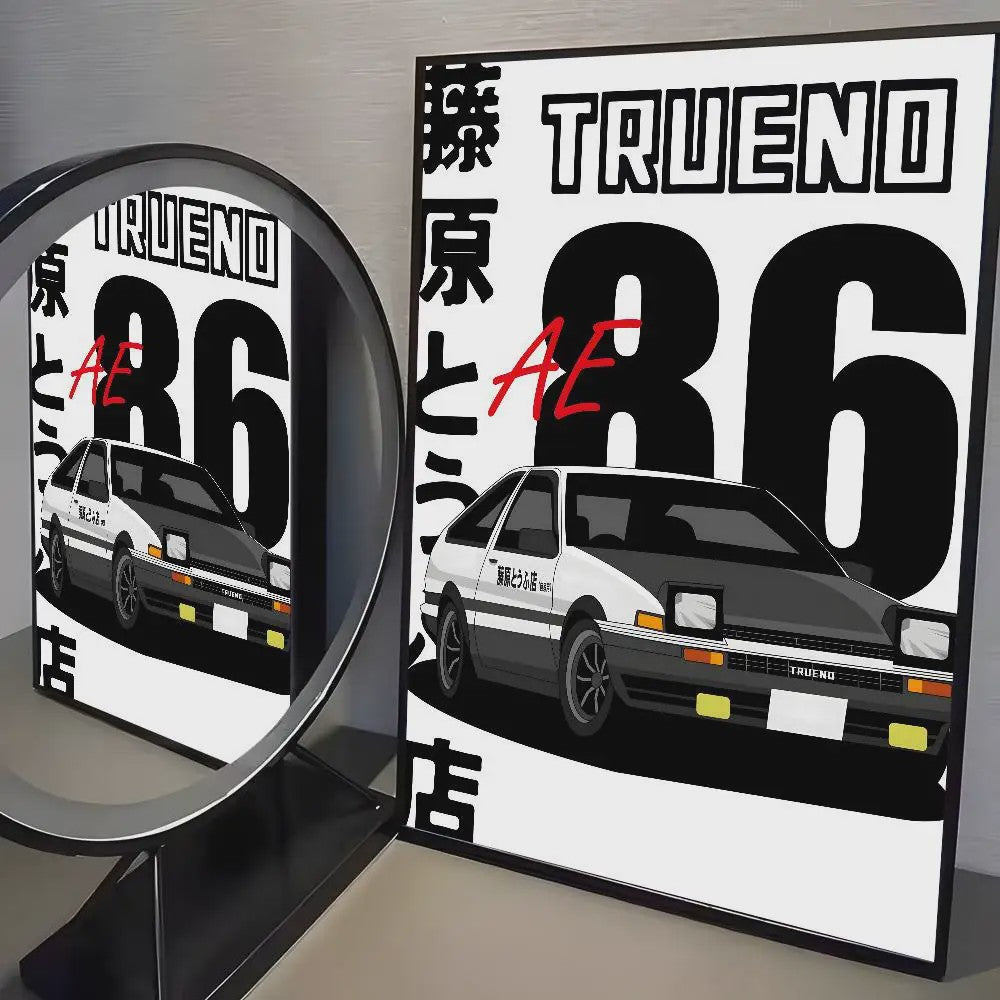 Initial D AE86 JDM Poster - Iconische Auto Kunst voor de Fan