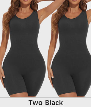 Naadloze Body Shaper Bodysuit met Brede Bandjes - Volledige Compressie & Dij Slimming