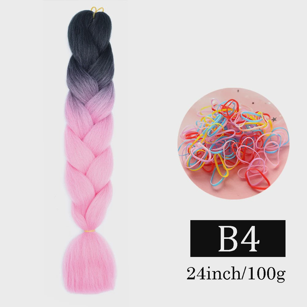 24 Inch Jumbo Braids Haarverlenging - Synthetisch Vlechtkapsel met Ombre Kleuren