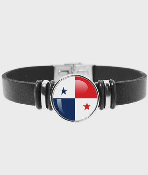 Leren Armband met Vlag van [Land] - Stijlvolle Bangle voor Dames en Heren