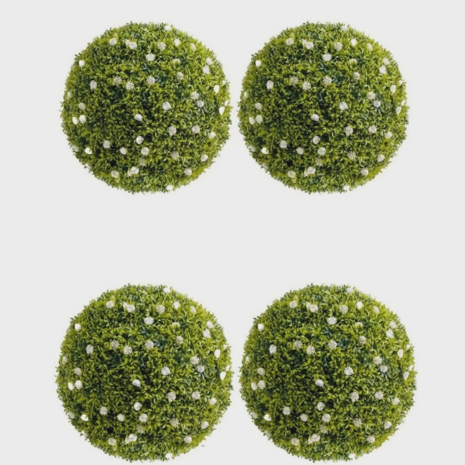 Kunst Buxusbollen met 11 Witte Bloesems - Decoratieve Tuin- en Huisdecoratie