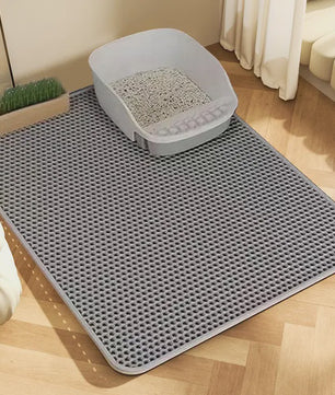 Dubbellaags Kattenbakmat - Waterdicht EVA, Vangt Grit op, Makkelijk Schoon te Maken