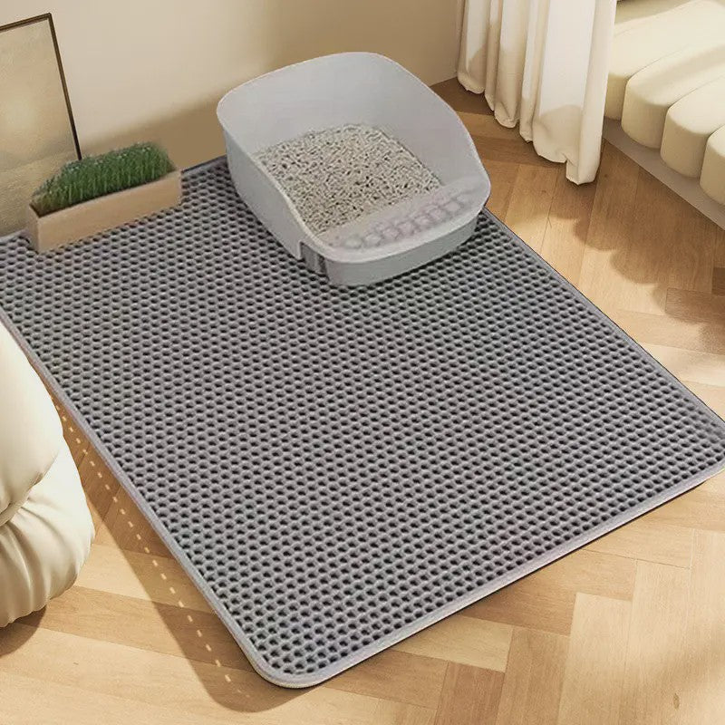 Dubbellaags Kattenbakmat - Waterdicht EVA, Vangt Grit op, Makkelijk Schoon te Maken