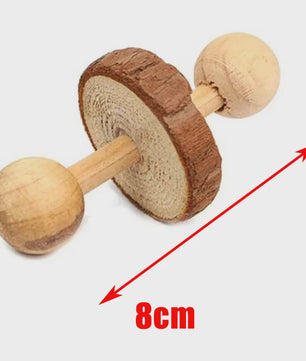 Natuurlijk Houten Speelgoed Set voor Knaagdieren, Konijnen & Hamsters - Kauwspeelgoed met Bel & Bal
