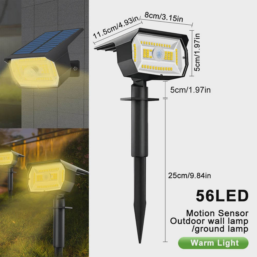 Solar Tuinspots LED (72/68) - IP65 Waterdicht, 3 Modi, Buitenverlichting