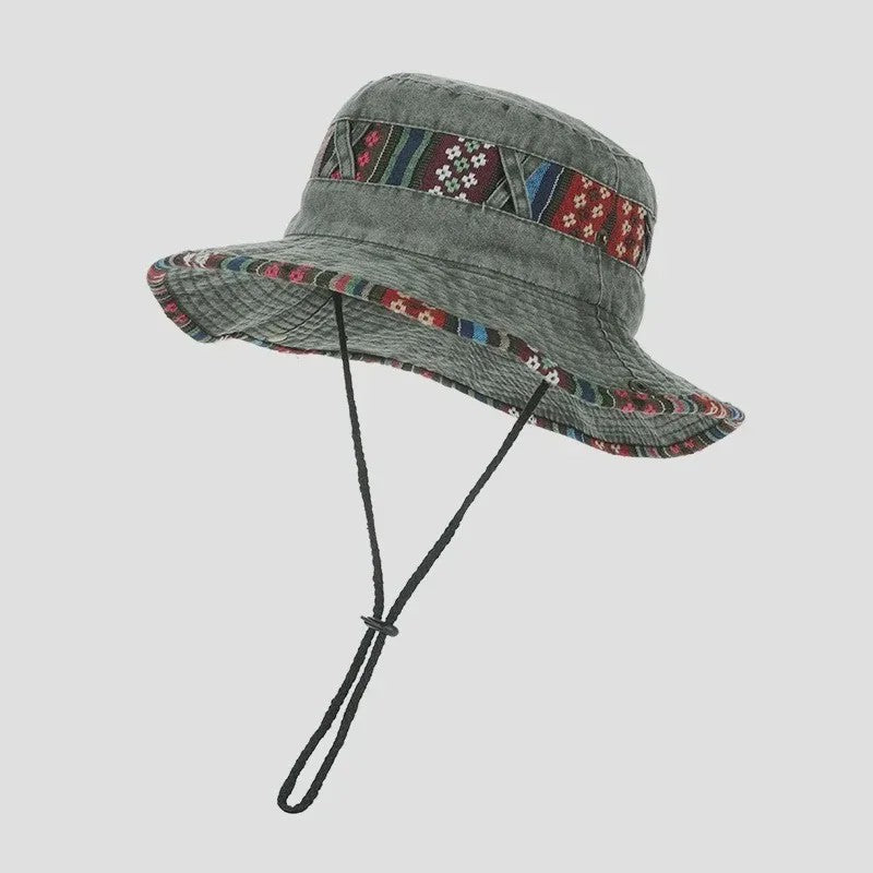 Heren Bucket Hat met Brede Rand - UV Bescherming voor Vissen, Wandelen & Outdoor