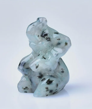 Handgesneden Kristallen Olifant - Natuursteen Decoratie & Meditatie Steen (3.5cm)