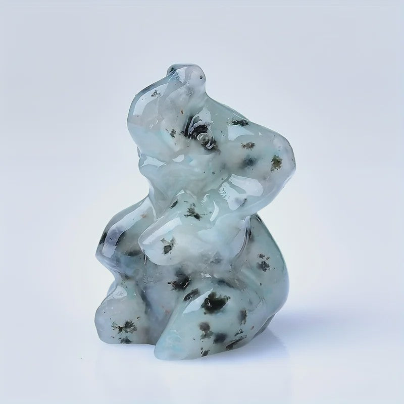 Handgesneden Kristallen Olifant - Natuursteen Decoratie & Meditatie Steen (3.5cm)