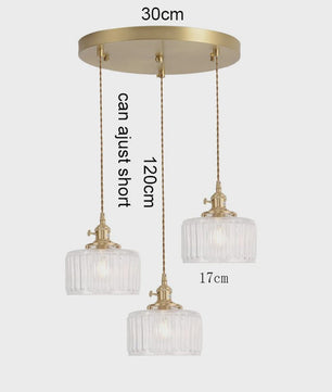 Vintage Groene Glazen Hanglamp - Nordic Stijl, Koperen Accent