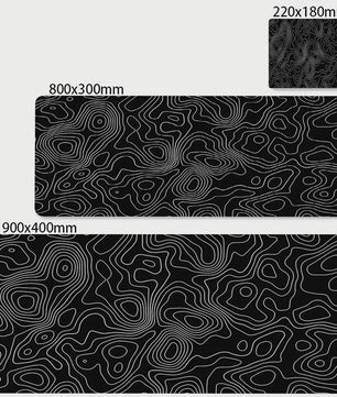 Extra Grote XL Gaming Muismat - Zwart/Wit Abstract Design