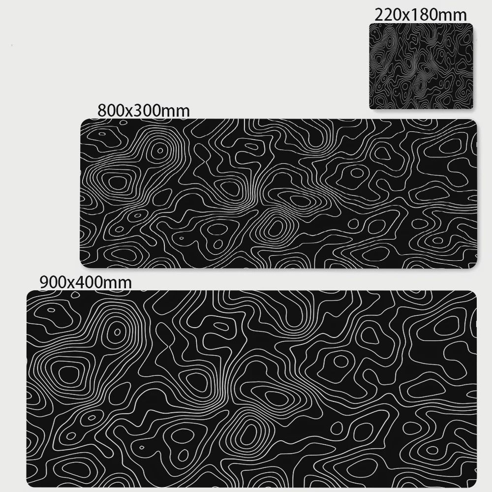 Extra Grote XL Gaming Muismat - Zwart/Wit Abstract Design