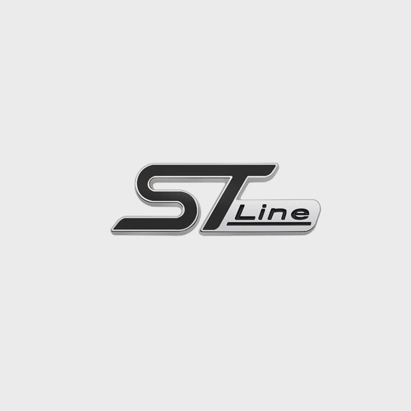 3D Metalen ST Line Grille Embleem Badge Chrome Sticker voor Ford