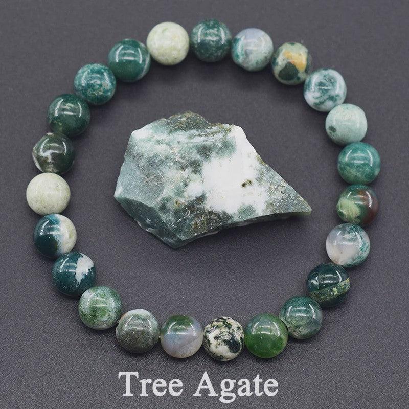 Natuurlijke Edelsteen Armband - Reiki, Blauwe Apatite, Lapis Lazuli, Amethist & Tijgeroog