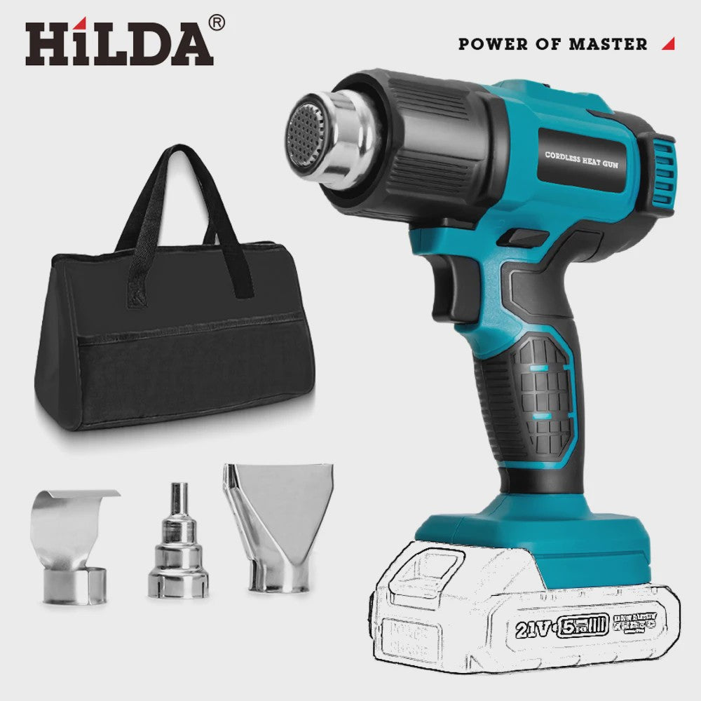 HILDA Accu Hittepistool - Draadloos, Krachtig & Veelzijdig voor Verf Verwijderen, PVC Lassen & DIY Klussen (Makita Accu Compatibel)