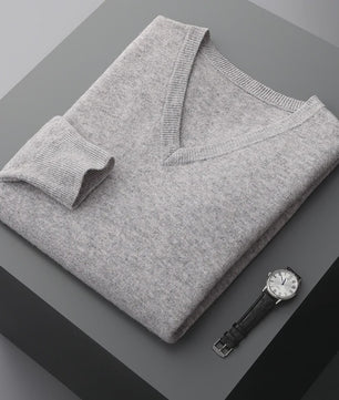 Herfst & Winter Heren V-hals Kasjmier Trui - Los, Dik & Casual