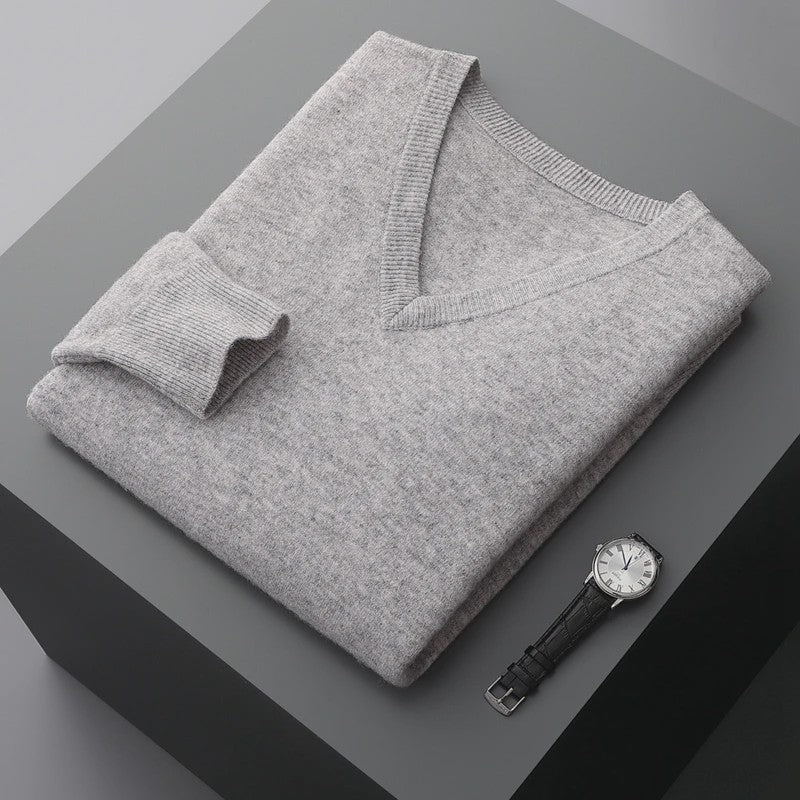 Herfst & Winter Heren V-hals Kasjmier Trui - Los, Dik & Casual