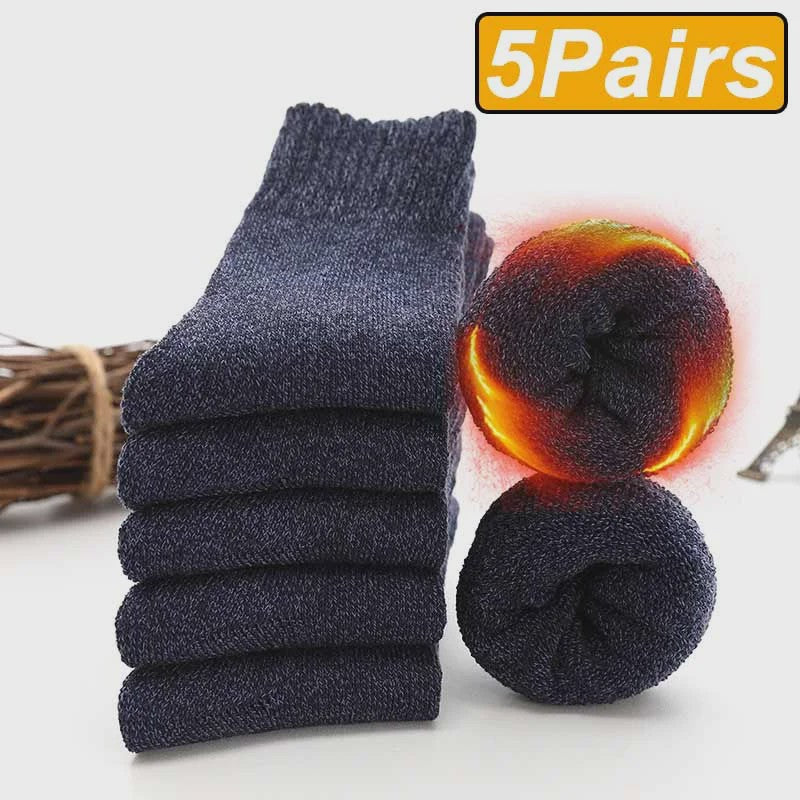 5 Paar Super Dikke Thermosokken Heren & Dames - Winter Warm & Anti-Koud