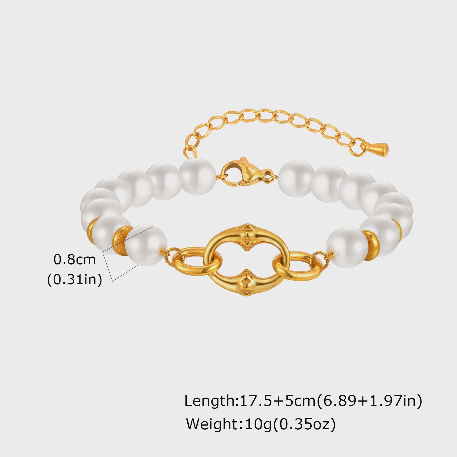 Gouden Chunky Schakelarmband met OT Sluiting - Roestvrij Staal, Aanslagvrij