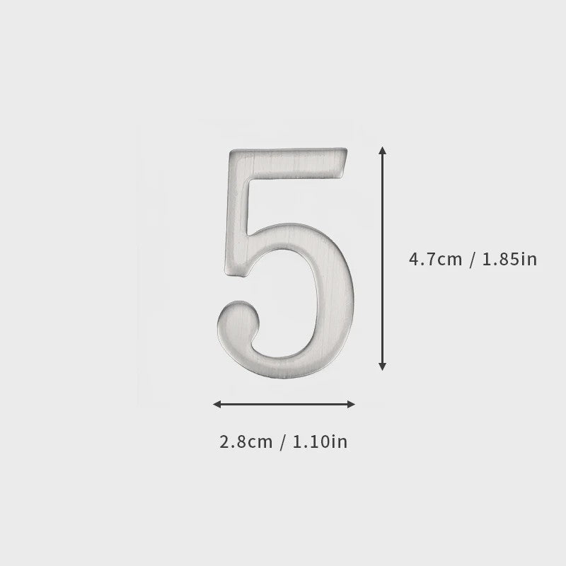 RVS Deurnummer met Zelfklevende Achterkant - 5x3cm Huisnummer voor Buiten