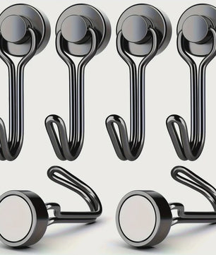 Krachtige Zwarte Magnetische Haken - Heavy Duty Ophanghaken met Sterke Magneet