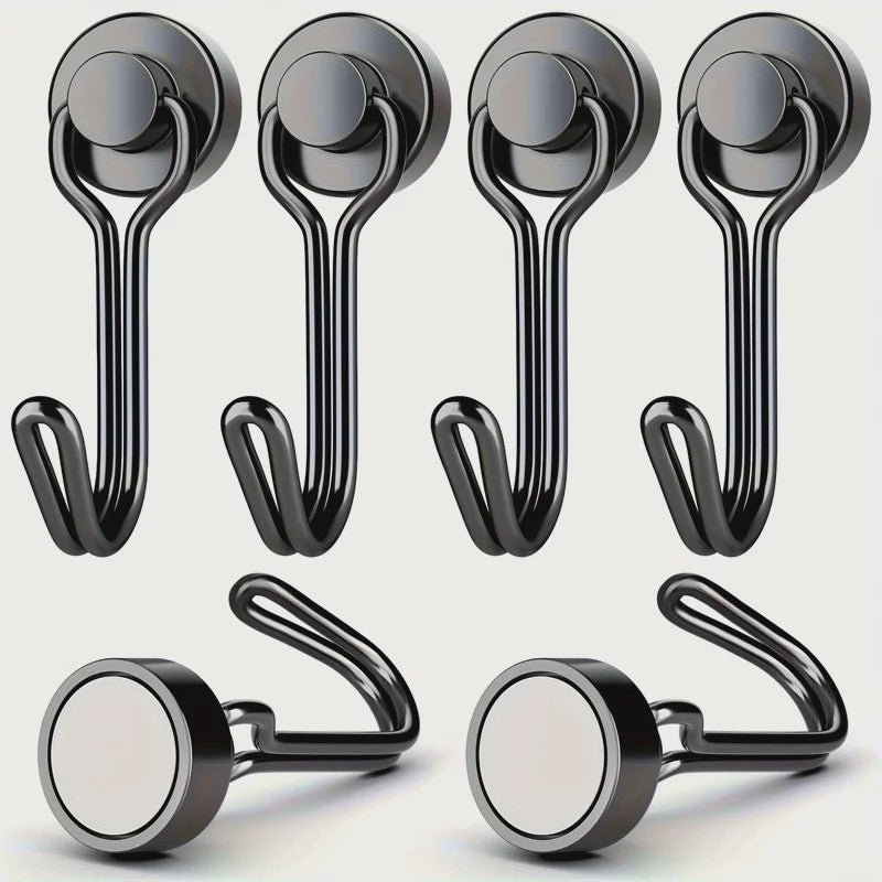 Krachtige Zwarte Magnetische Haken - Heavy Duty Ophanghaken met Sterke Magneet