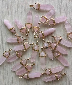 Natuurlijke Groene Aventurijn Kristal Pilaren Hangers - 24 Stuks Set voor Sieraden Maken