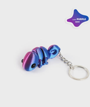 Bewegelijke 3D Geprinte Kameleon Sleutelhanger - Leuk Accessoire & Cadeau