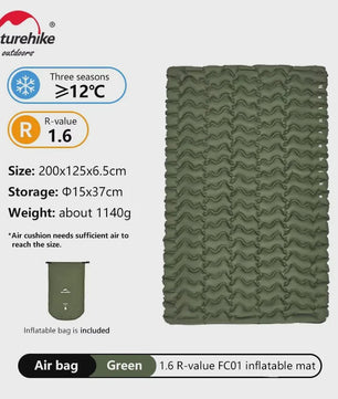 Naturehike Opblaasbaar Slaapmatje - Ultralicht & Compact Kampeerbed