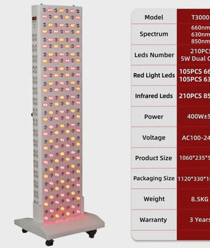 Professioneel Rood & Near Infrared LED Therapie Paneel - 630nm/660nm/850nm Dual Chip